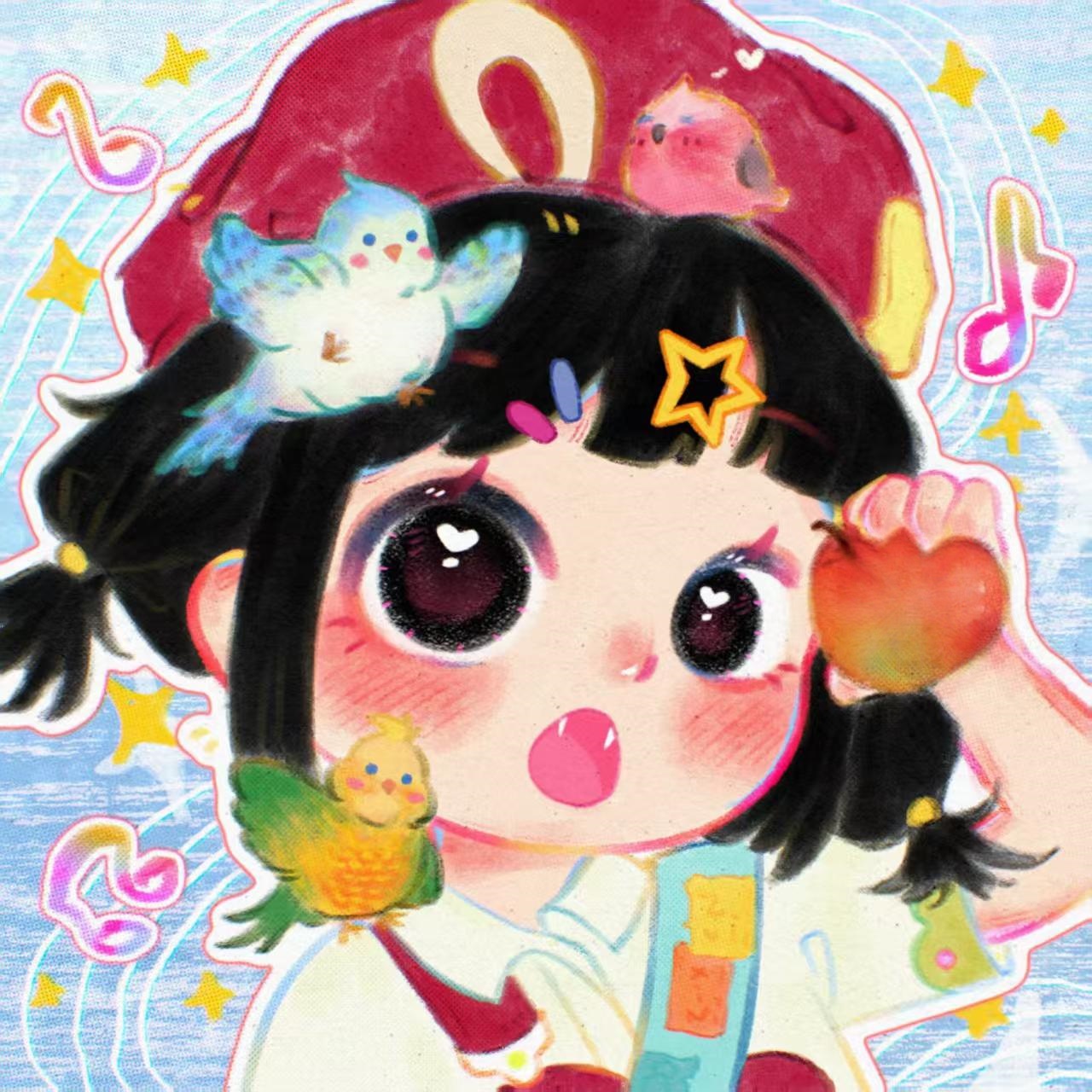 手绘画像定制油画棒卡通人物代画情侣头像约稿照片动漫形象设计