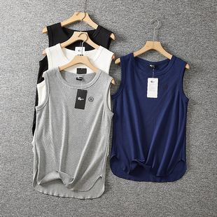 纯色运动休闲背心汗衫 打底苾备 男士 春夏薄款 男 舒适透气华夫格