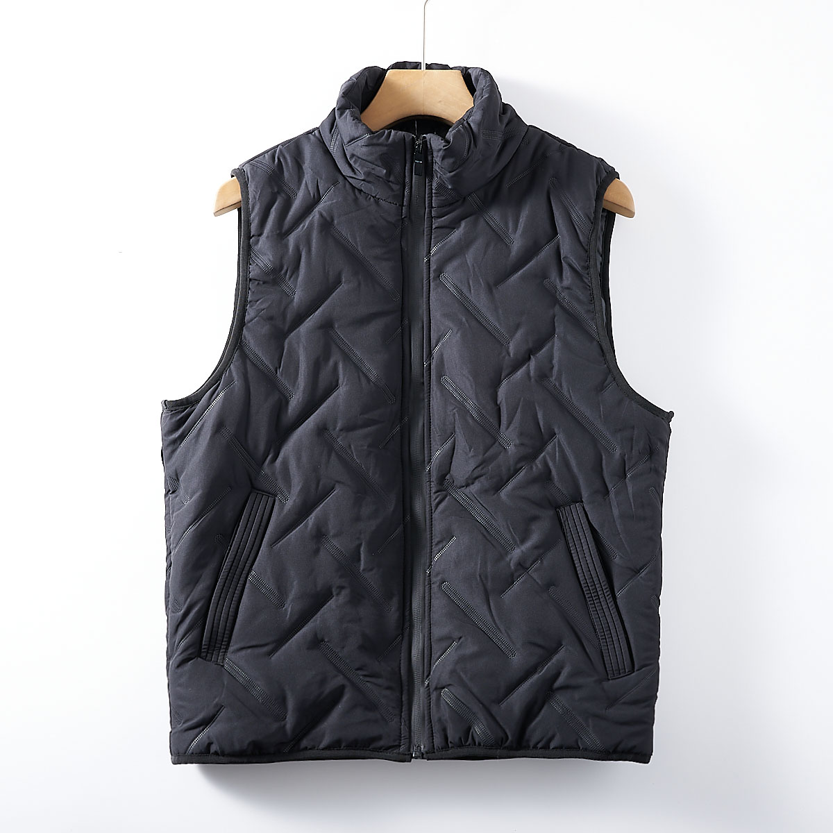 出口单！外贸公司货-压胶锁棉-冬季男士加厚保暖立领坎肩棉马甲潮