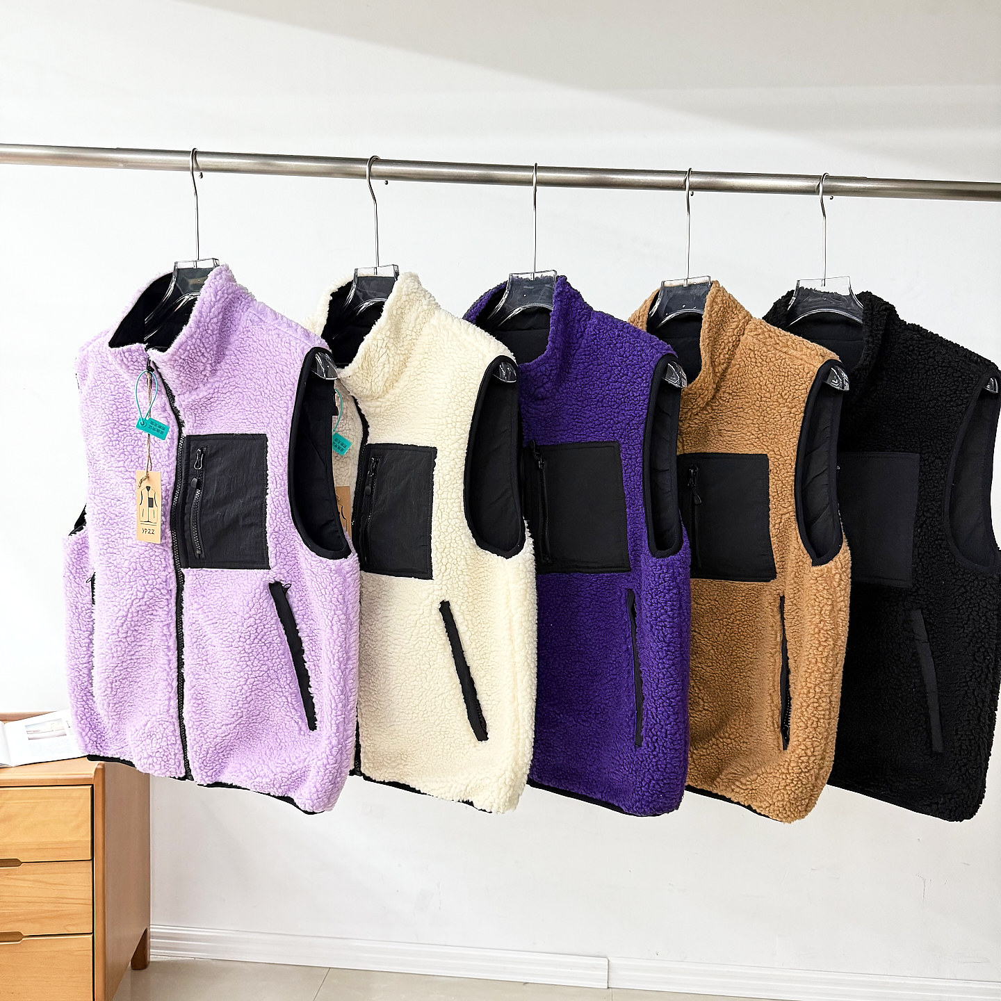 蓄热保暖羊羔毛！一衣两穿！男女款户外简约百搭保暖无袖立领马甲,男装,常规马甲,淘宝优惠券,粉丝福利购,淘宝优惠卷