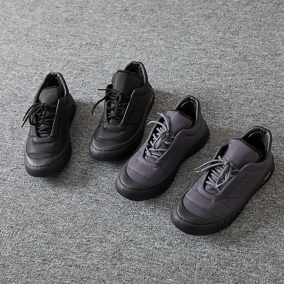 一双过冬!巨保暖!冬季男士户外加绒系带羽绒布防滑休闲鞋棉鞋潮