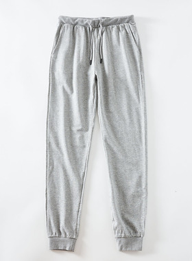 细腻毛圈棉！ODM公司单！外贸男装春夏松紧腰运动束脚休闲裤卫裤