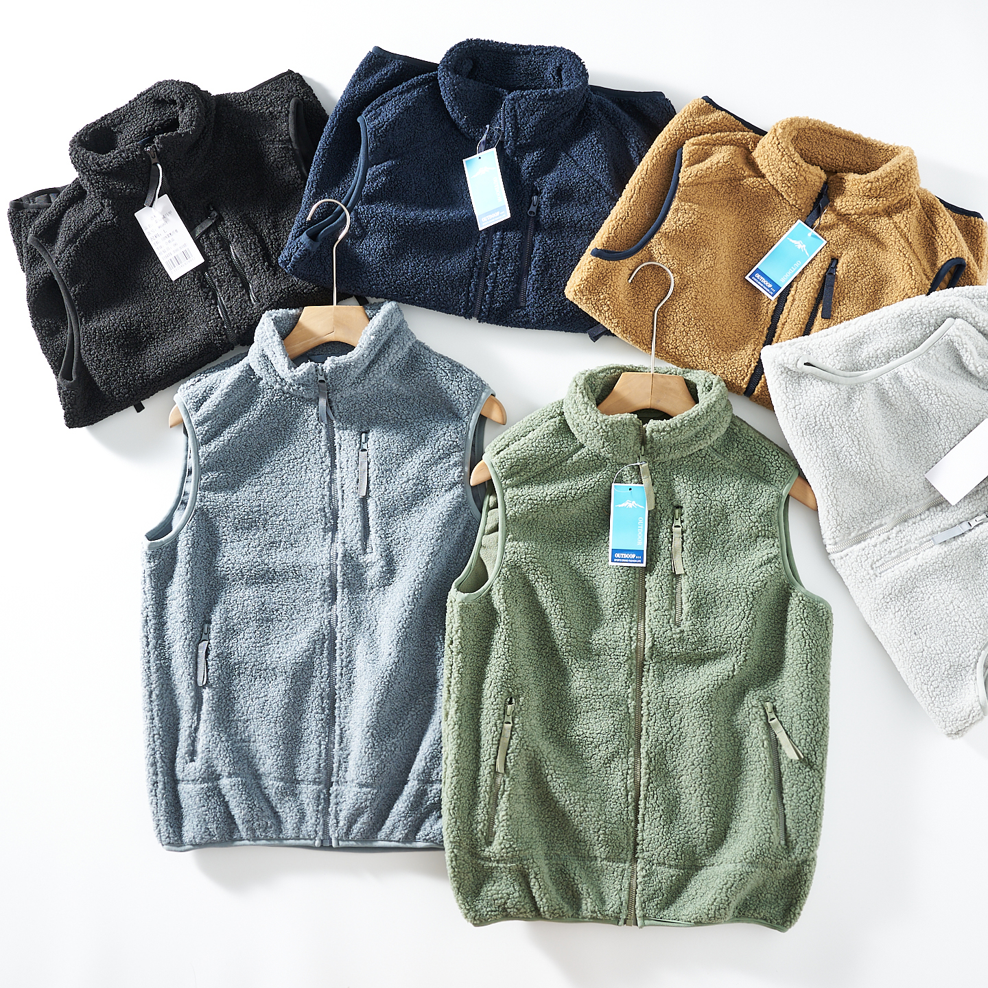 保暖舒适！自留推荐！秋冬休闲立领百搭外贸男装保暖摇粒绒马甲潮