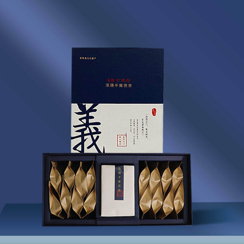 长涛古渡坊手筑茯茶，2016年金茯五常系列之仁、智、礼、义、信