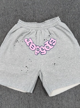 Young Thug 明星同款 Sp5der 555555五星印花男女运动休闲短裤