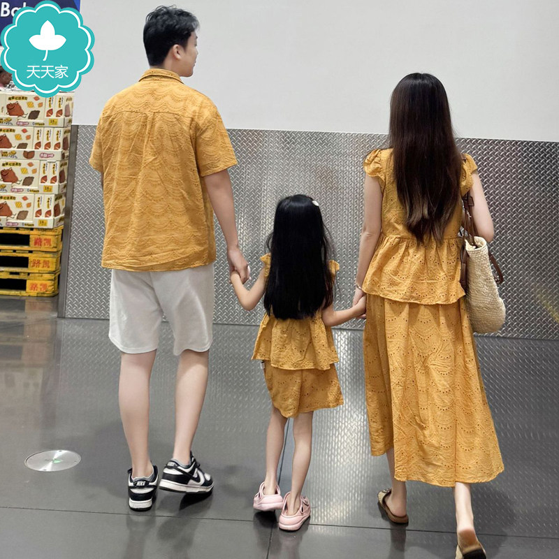 母女装透气小飞袖套装纯棉婴儿