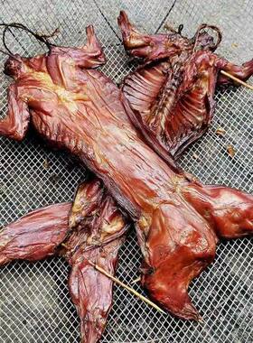 湖南特产自制柴火烟熏兔肉