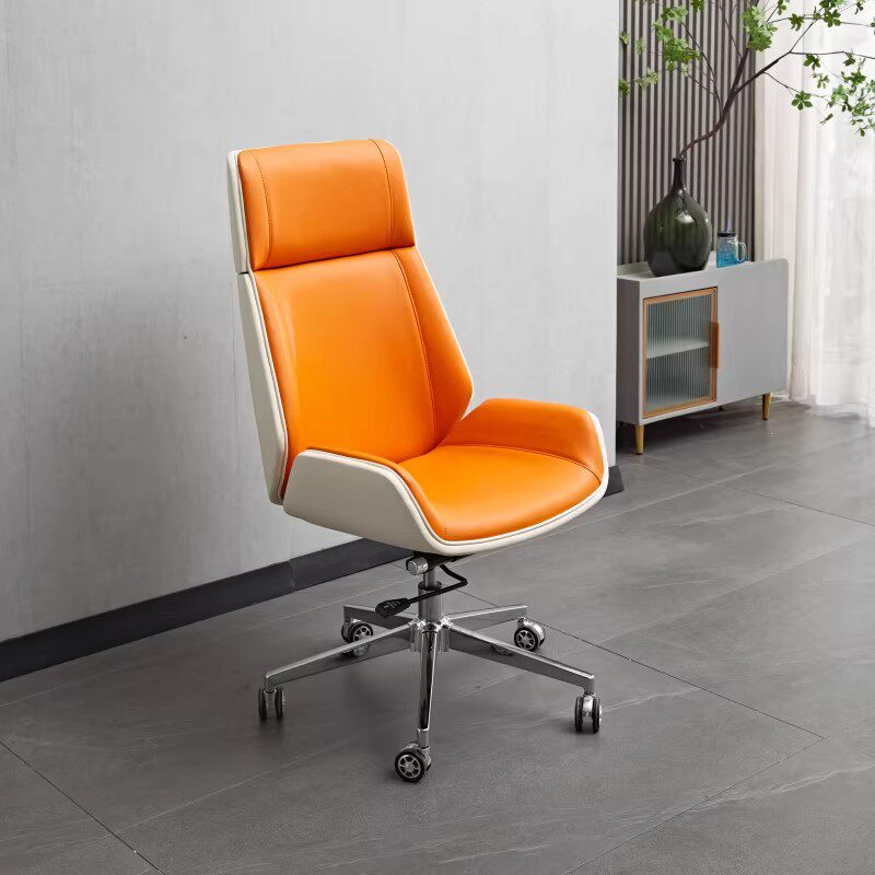 欢乐颂真皮老板椅可升降舒适久坐办公电脑椅人体工学大班职员椅子