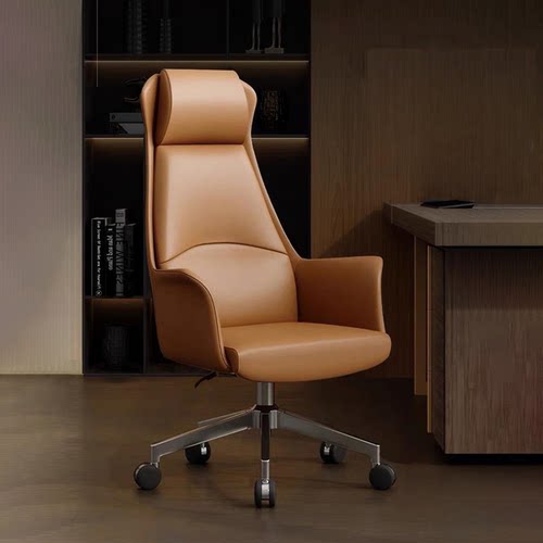 真皮舒适久坐老板椅办公会议椅子