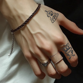 软萌外星人草本纹身贴纸持久半永久高级果汁男女手指手腕个性 小图