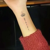 个性 莲花新潮臂环饰品纹身贴男果汁防水持久不反光贴纸网红女生