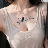 心动猫咪 持久防水防汗男高级感半臂高颜值女草本果汁纹身贴 爆款