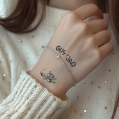 可爱小鼠草本纹身贴纸持久半永久果汁男女锁骨手指个性 小清新手臂