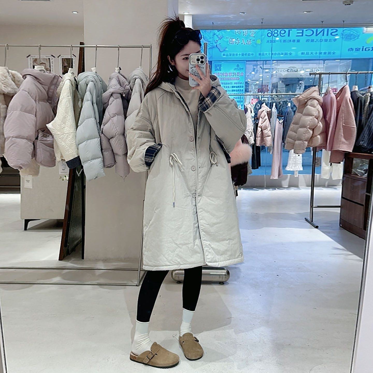 自制孕妇装冬款加厚保暖棉服外套