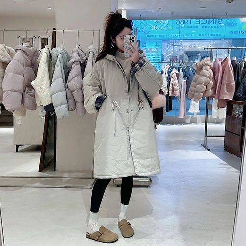 自制孕妇装冬款加厚保暖棉服外套