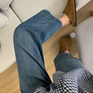 孕妇裤外穿直筒牛仔裤春夏季薄款宽松小个子九分裤托腹阔腿休闲裤