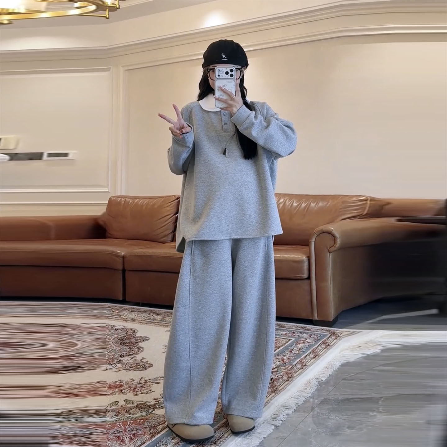 Miu系孕妇套装秋装不显怀小个子