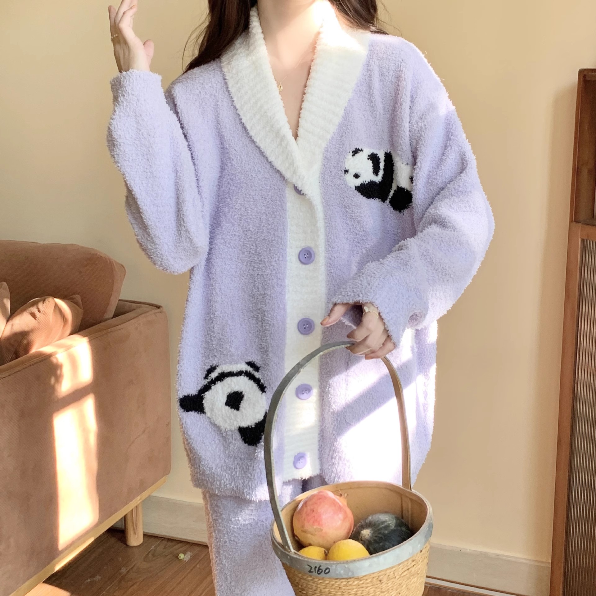 半边绒加厚保暖睡衣月子服家居服