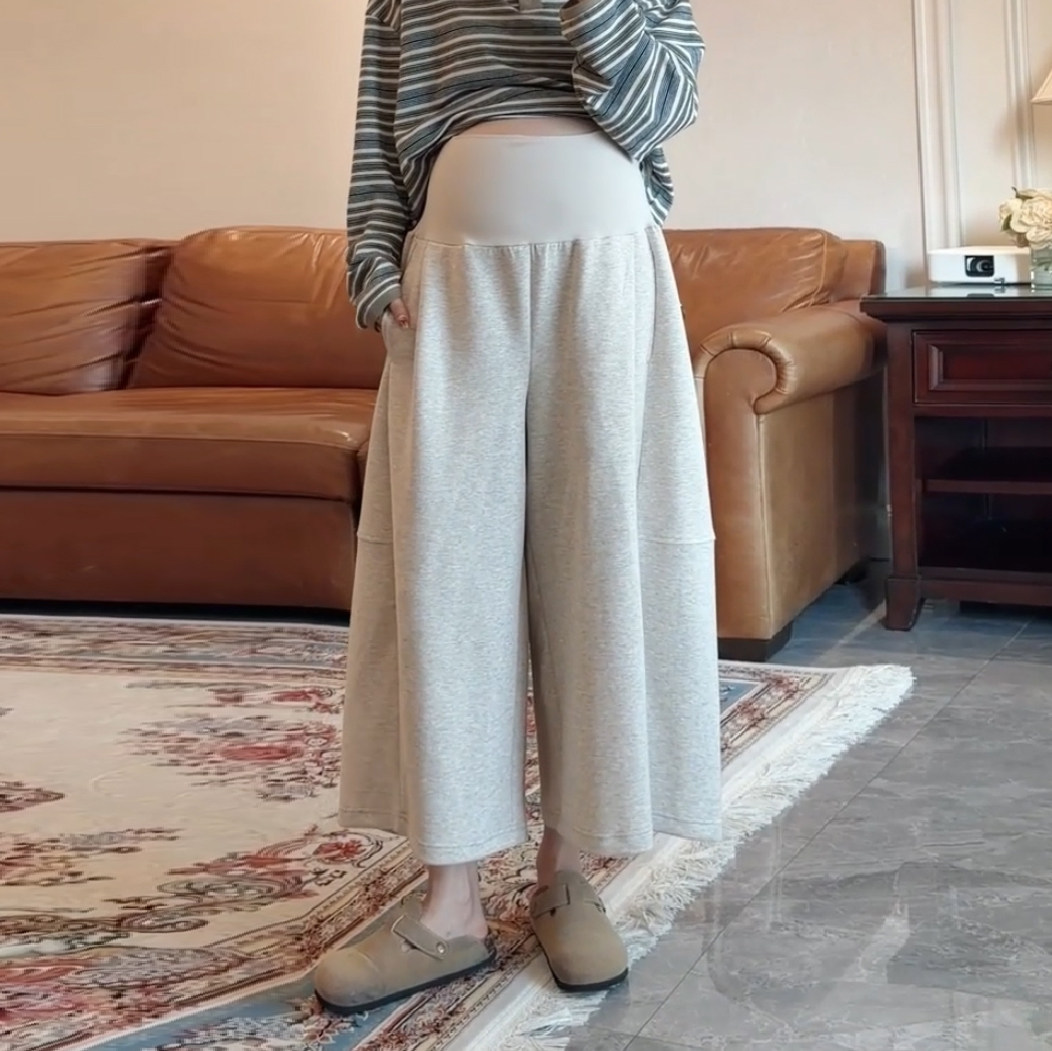 不挑身材休闲孕妇阔腿裤不勒肚子