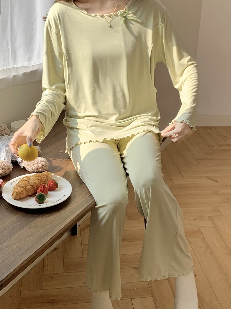 임산부 수유 잠옷 여름 얇은 모아레 감금 옷 임신 가정복 산후 수유 옷 풀오버 6 개월