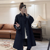 孕妇装 新款 英伦风格 风衣外套春秋季 韩系气质小个子上衣 纹袖 诺初