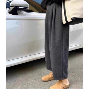 春秋款 糯米高腰加绒阔腿裤 外穿休闲奶奶裤 哈伦裤 秋冬季 孕妇打底裤