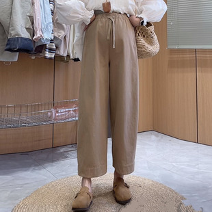 高品棉气球裤~遮胯显瘦孕妇裤日系慵懒休闲春秋松紧腰九分直筒裤