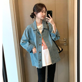 孕妇韩版 衬衣宽松上衣西装 小个子衬衫 新款 牛仔外套 复古春装 诺初