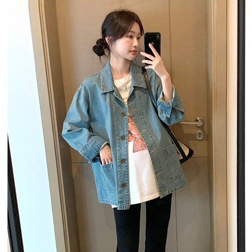 孕妇韩版小个子牛仔外套