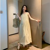 包容度超好甜美少女褶皱无袖 新鲜女孩 氛围连衣裙 诺初孕妇装