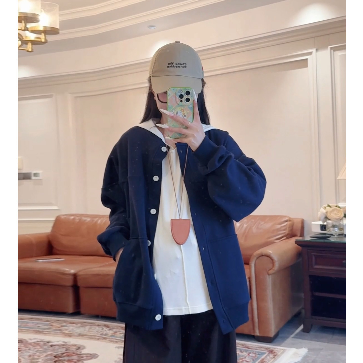 春秋美式棒球款宽松卫衣开衫女