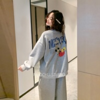 孕妇装秋装套装时尚米奇卫衣上衣女裤子洋气孕期穿搭宽松阔腿裤冬