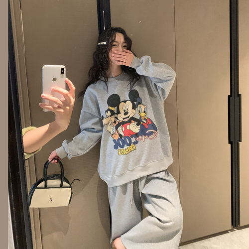 不显怀洋气孕妇卫衣裤两件套