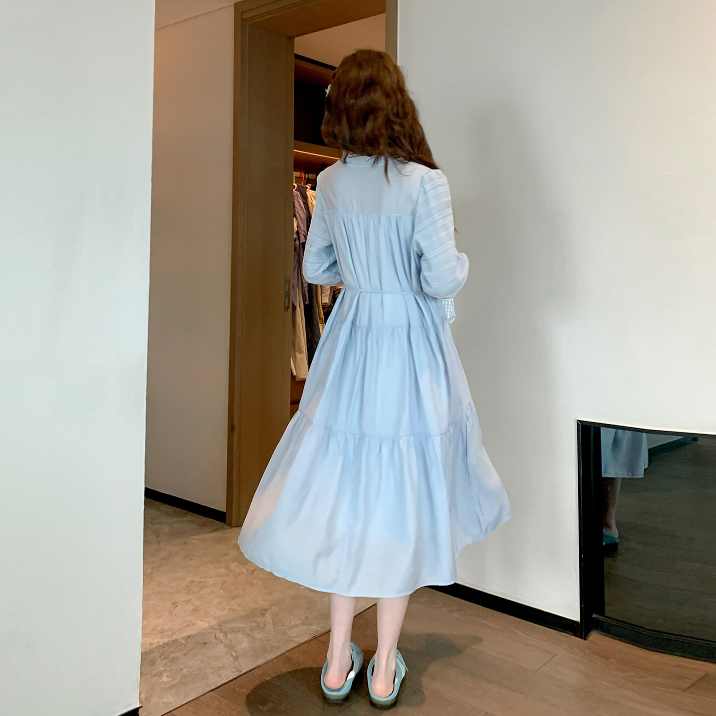 ◆诺初◆月下之森~孕妇装春秋田园风系带垂感过膝长裙雪纺连衣裙,孕妇装/孕产妇用品/营养,连衣裙,淘宝优惠券,粉丝福利购,淘宝优惠卷