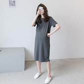 诺初 t血裙子显瘦宽松短袖 孕妇夏季 时尚 纯棉连身裙 连衣裙新款