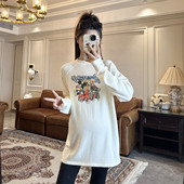 巨柔软 T恤圆领秋衣女 上衣卡通米奇长袖 孕妇秋冬款 德绒百搭打底衫