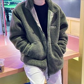 Adidas阿迪达斯三叶草 HC0326 运动休闲羊羔绒保暖夹克外套HC0365