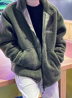 Adidas阿迪达斯三叶草 运动休闲羊羔绒保暖夹克外套HC0365 HC0326