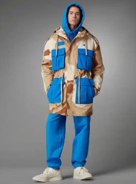 Adidas阿迪达斯三叶草可拆卸休闲运动迷彩夹克 H33494