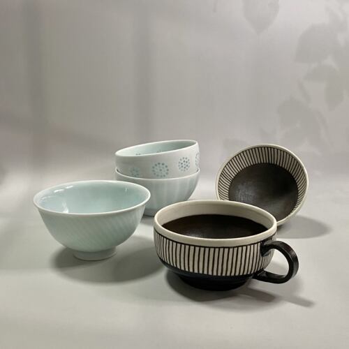 日本手作瓷器 小林哲也 手绘陶瓷碗汤碗早餐碗简约清新碗盘家用