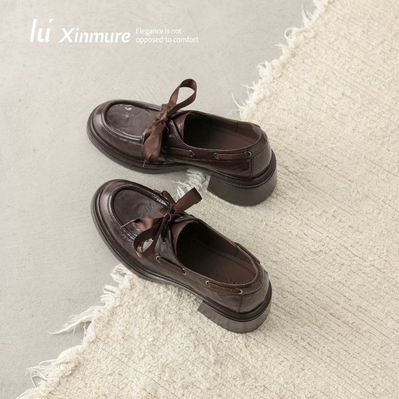 Lu' Xinmure 澳洲植鞣头层羊皮 2026新款老钱风乐福鞋小皮鞋通勤