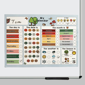 可擦写儿童英文天气日历磁性贴时间日期认知磁力贴益智启蒙教具