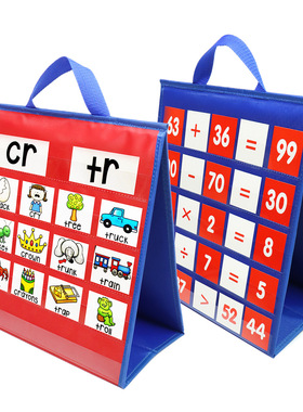 桌面教学口袋图表Tabletop Pocket Chart课堂展示三脚架收纳口袋