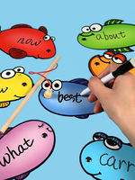Magnetic fishing toys, magnetic erasable English teaching AIDS, parent-child activities, kindergarten and primary school English early education thumbnail 4