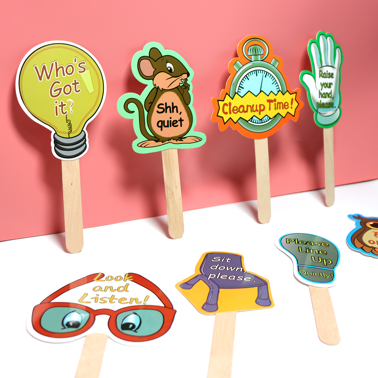 课堂管理指令卡英语教具