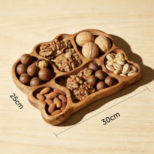 侘寂风原木果盘实木拖盘木质圆形茶盘木头碟子坚果篓
