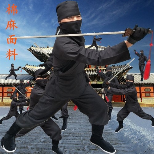 古代男士武侠黑色蒙面夜行衣
