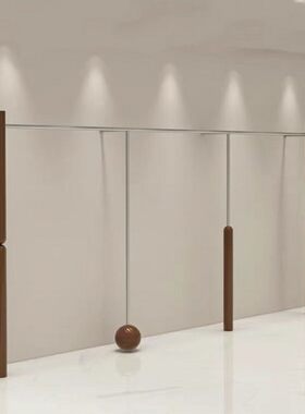 服装店上墙展示架中古风女装店专用挂衣架不锈钢木纹胡桃色陈列架