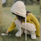 儿童帽子秋冬季 女孩日系毛绒防风保暖亲子韩版 针织盆帽护耳带内衬