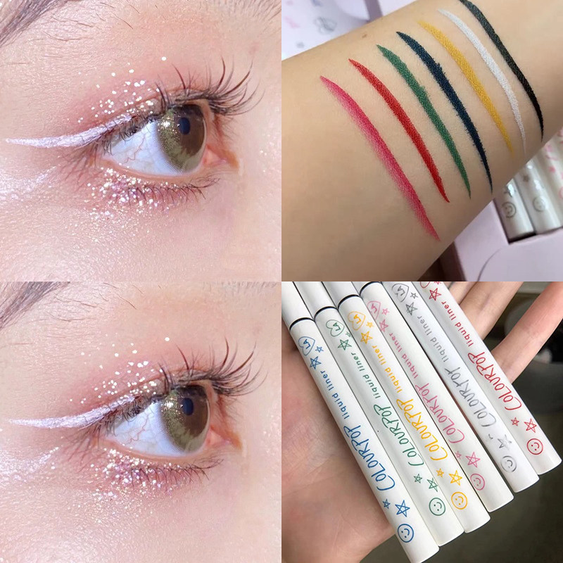 美国colourpop彩色液体眼线笔卡拉泡泡不晕染持久BFF初学者白色笔